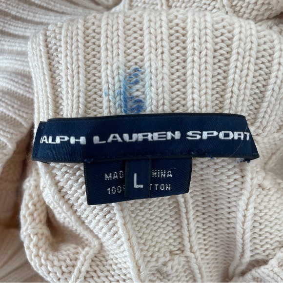Polo Ralph Lauren Cream Cable Knit Turtleneck Sweater - Picture 5 of 9